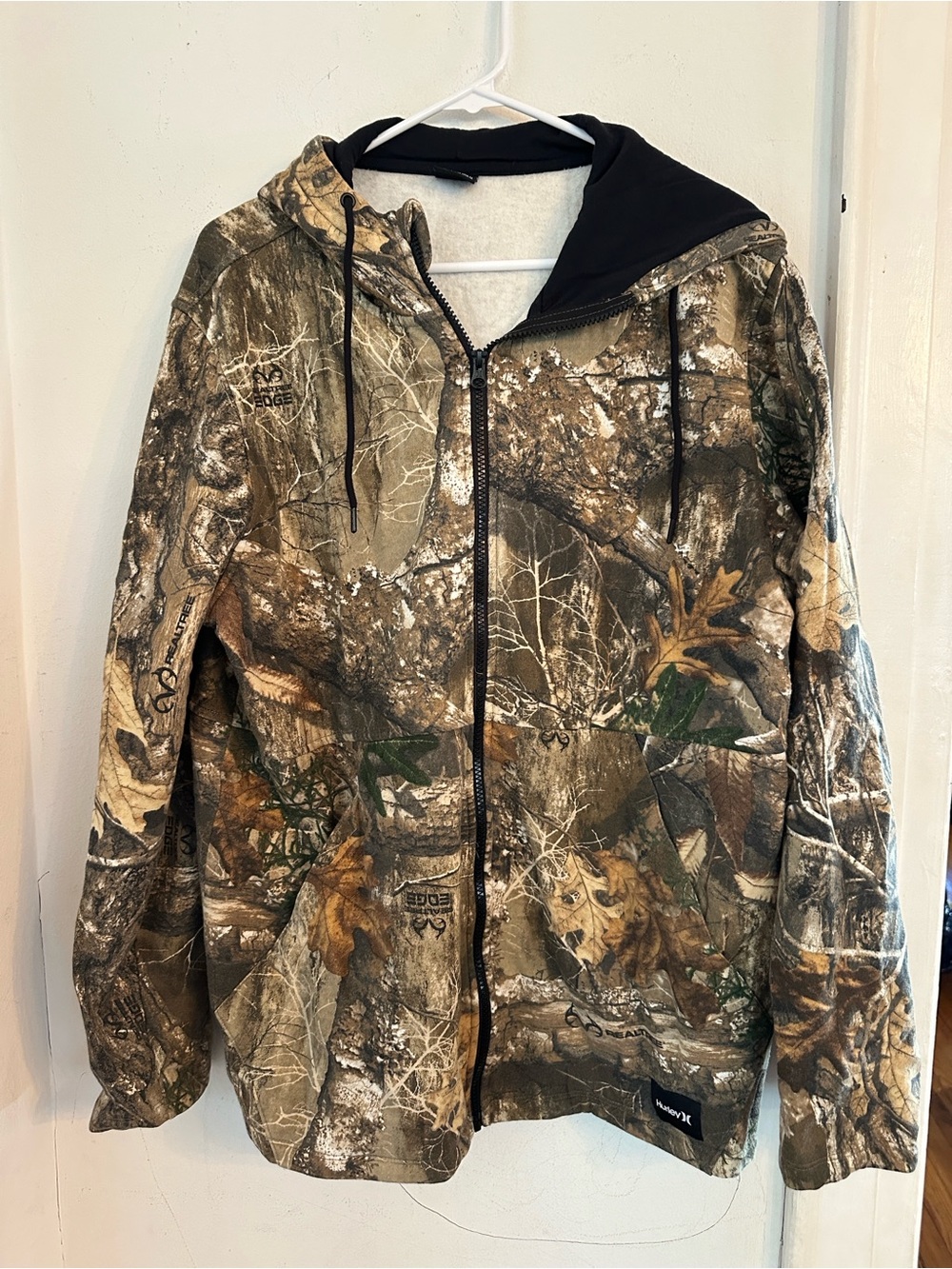 Hurley Realtree EDGE Camo Full Zip Hoodie Jacket Men’s L Hunting Outdoor